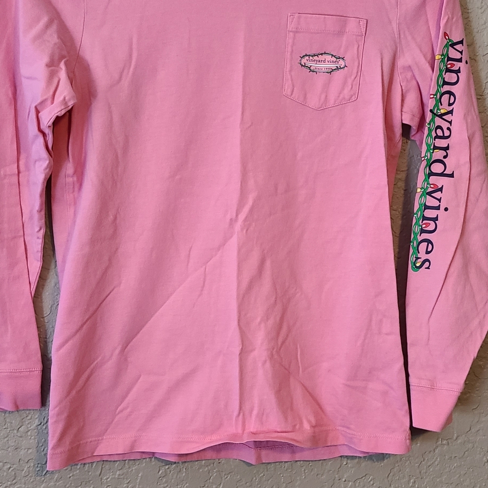Vineyard Vines Pink Long Sleeve Tee Casual Cotton Blend